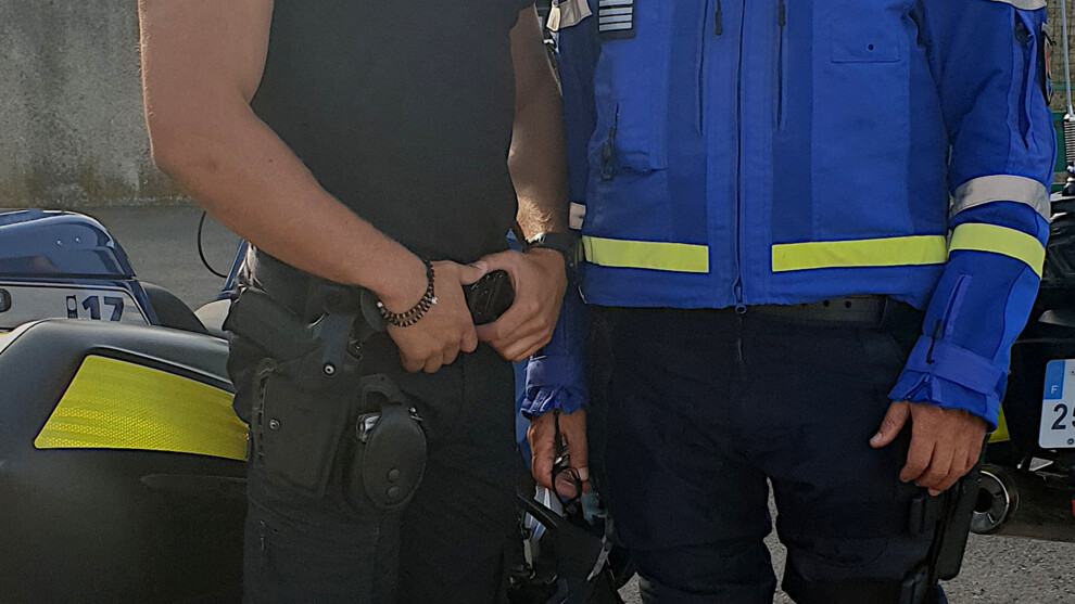 Jean-Pierre et Romain ensemble en mission lors de l'évacuation de la ZAD de Pertuis.