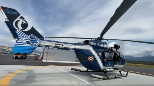 Hélicoptère de la Section aérienne de gendarmerie d'Ajaccio.
