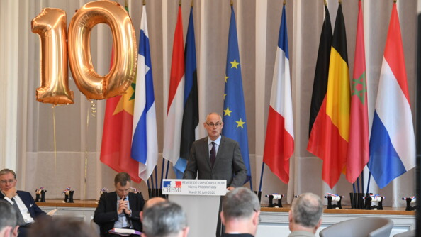 Le préfet Stéphane Bouillon, directeur de cabinet du minsitre de l'Intérieur, à la cérémonie de remise des diplômes du CHEMI, mardi 30 juin à l'Hôtel Beauvau.