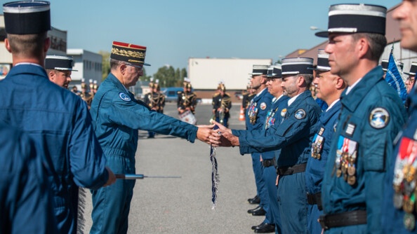 Cérémonie militaire pour les 70 ans des Forces aériennes de la gendarmerie nationale