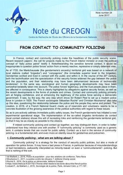 research paper on community policing