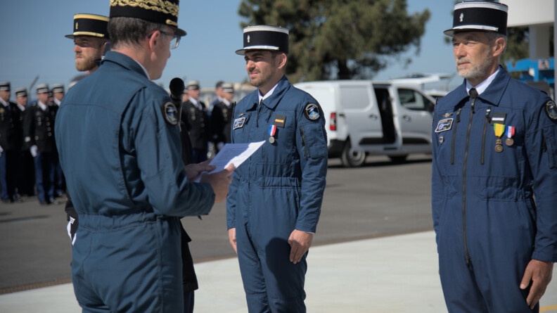 Agrandir l'image Cérémonie militaire à l'occasion du soixantième anniversaire de la SAG d'Ajaccio.