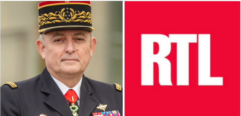 Agrandir l'image Photo du directeur général de la gendarmerie, e général d’armée Hubert Bonneau, accolée àau logon de RTL