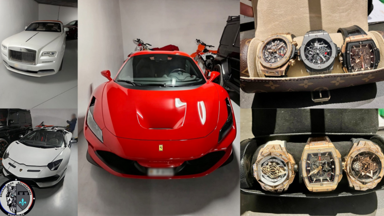 Des véhicules et montres de luxe