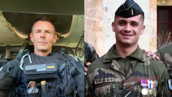 Le gendarme Nicolas Molinari et l&rsquo;adjudant-chef Xavier Salou.