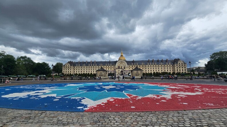 Agrandir l'image Bleuet de France représenté sur le parvis des invalides.