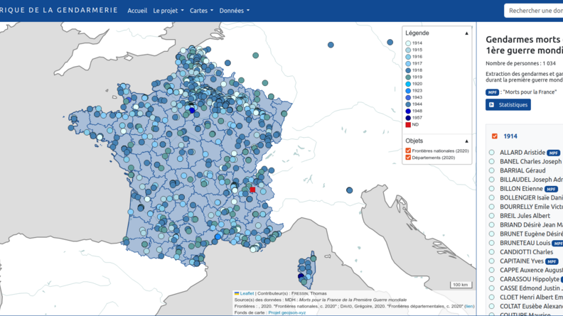 Atlas des gendarmes morts durant la 1ère guerre mondiale