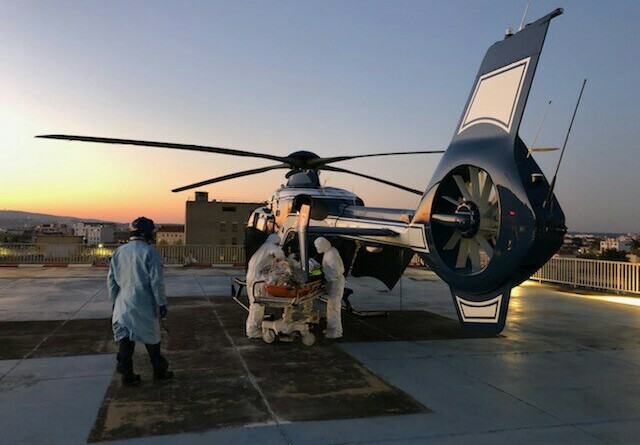 La SAG de Lyon a également participé aux transferts inter-hospitaliers avec son EC 135, entre Villefranche-sur-Saône et Lyon.
