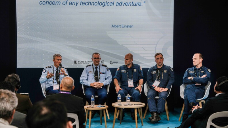 Conf&eacute;rence des Forces a&eacute;riennes de la gendarmerie nationale au salon Eurosatory 2024.