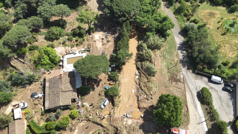 Image des inondations prise par un drone.
