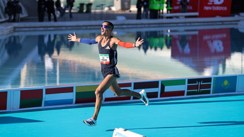 Medhi Frere à l'arrivée du Marathon.