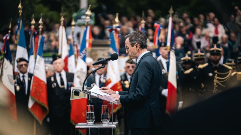 Le ministre de l'Int&eacute;rieur lors de son allocution.