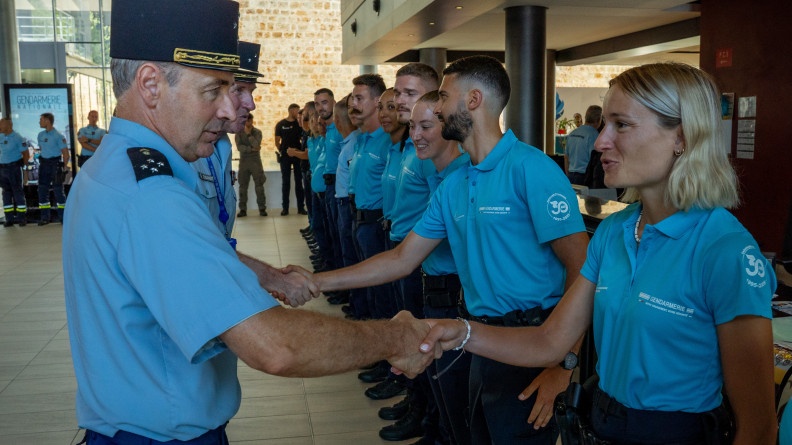 Agrandir l'image Présentation du détachement de la gendarmerie pour le Tour de France 2025 à la DGGN