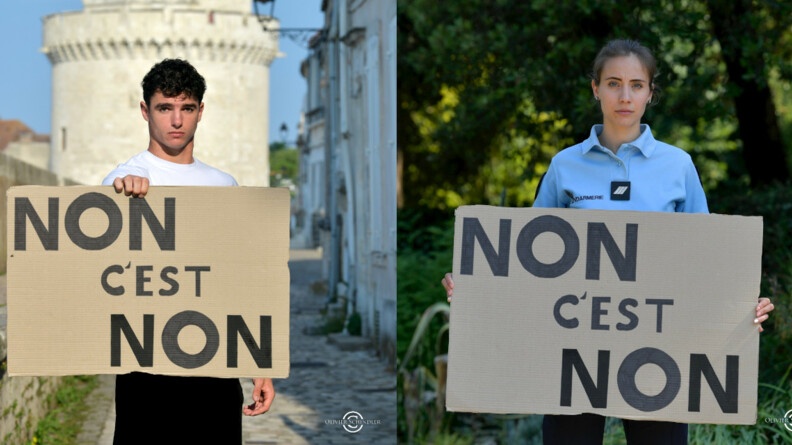 Campagne "Non c'est Non" men&eacute;e par le Groupement de gendarmerie d&eacute;partementale de Charente-Maritime et le club de rugby du Stade rochelais.