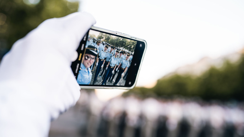 Répétitions du défilé du 14 juillet pour le 2e groupement de l'Académie militaire de la gendarmerie nationale