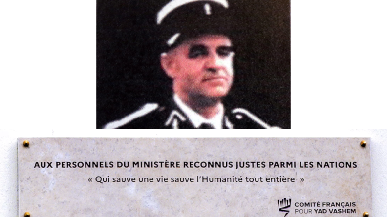 Agrandir l'image Portrait d'Etienne Roch et plaque en hommage aux justes parmi les Nations du ministère de l'Intérieur