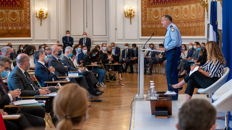 Le général d'armée Christian Rodriguez, directeur général de la gendarmerie nationale, lundi 31 août à l'Hôtel Beauvau.