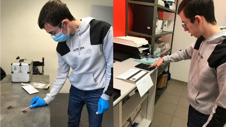 Duoday 2024 : Clément en immersion à la Communauté de brigades du Grau-du-Roi enquête sur un cambriolage et réalise les actes de Police technique et scientifique.