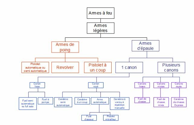 classification armes &agrave; feu
