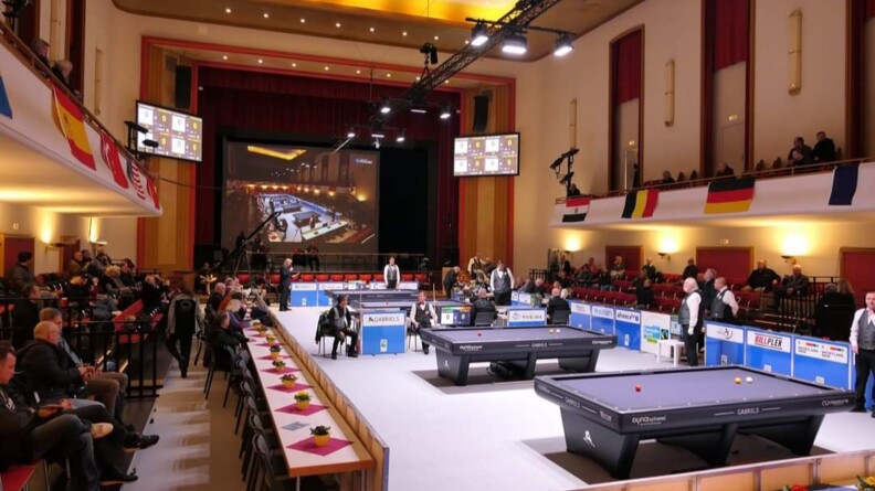 Agrandir l'image Championnats du monde par équipes de billard français, à Viersen, en Allemagne.