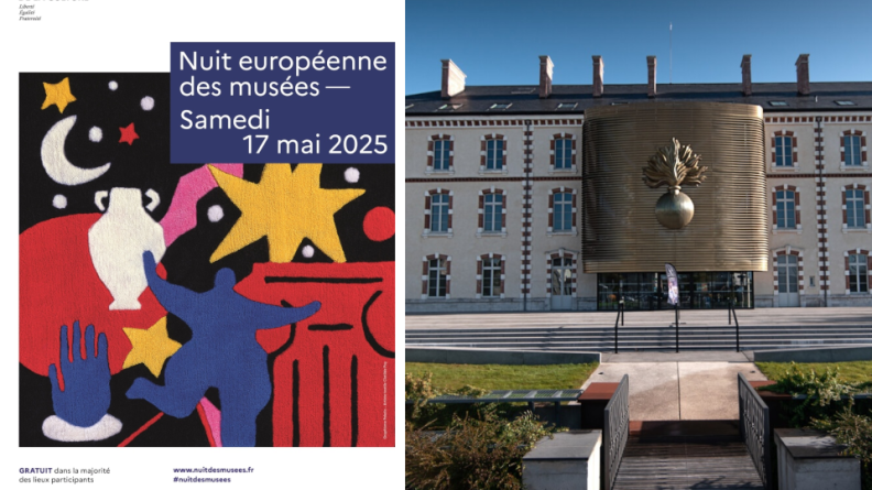 Agrandir l'image A gauche, l'affiche de la nuit européenne des musées. A droite, l'entrée du musée de la Gendarmerie nationale.