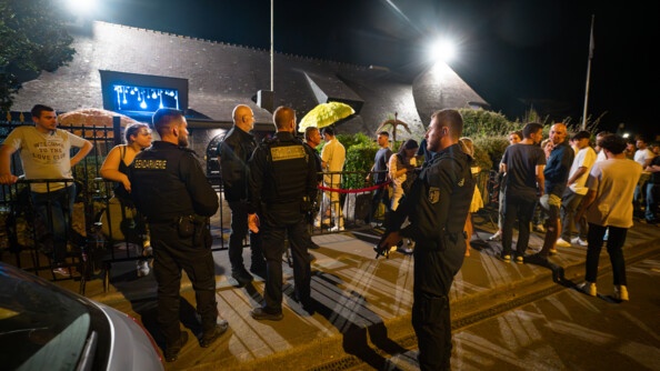 Patrouille de nuit du Détachement de surveillance et d'intervention (DSI) de gendarmes mobiles de Carnac.