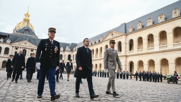 Cérémonie du 16 février 2023. aux Invalides à Paris.