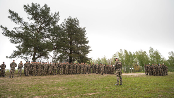 Vue d'ensemble du 2ème groupement de l'EOGN durant la cérémonie de remise des brevets d'initiation commando