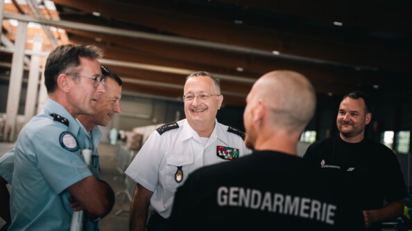 Le DGGN s'adressant à des gendarmes présents à la BLA.
