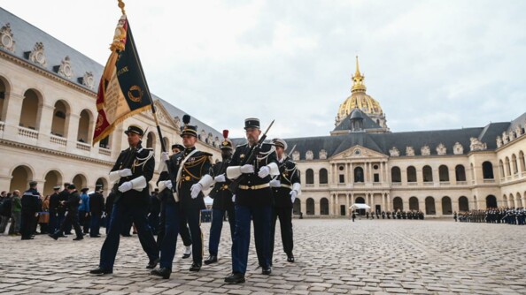 Cérémonie du 16 février 2023. aux Invalides à Paris.