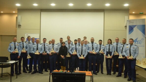 Participants aux assises des Ateliers de l'innovation, du 21 au 23 mars 2023, à la Direction générale de la gendarmerie nationale (DGGN).