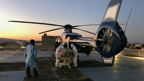 La SAG de Lyon a également participé aux transferts inter-hospitaliers avec son EC 135, entre Villefranche-sur-Saône et Lyon.