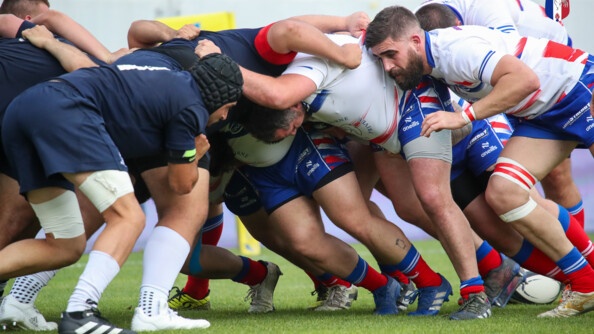 Choc de la mêlée entre les U20 de Roumanie et le XV gendarmerie