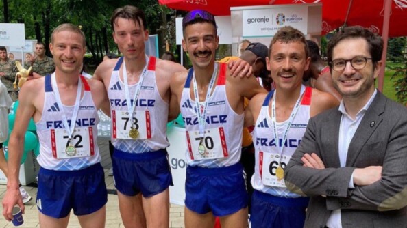 Une partie de l'équipe de France lors du semi marathon militaire