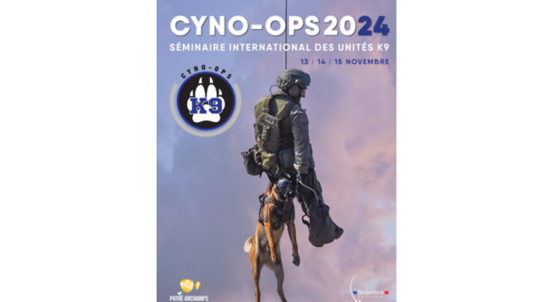 Image d'un militaire hélitreuillé avec son chien, un berger belge malinois.