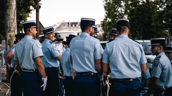 Répétitions du défilé du 14 juillet pour le 2e groupement de l'Académie militaire de la gendarmerie nationale