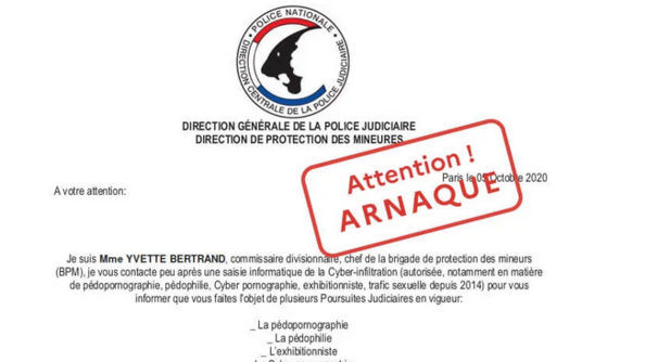 Exemple d'une fausse convocation judiciaire usurpant l'identité d'une commissaire de police.