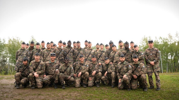 Le 3ème peloton du 2ème groupement de l'EOGN au complet à la fin de la remise des brevets