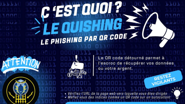 Infographie expliquant le principe du phishing par QR code