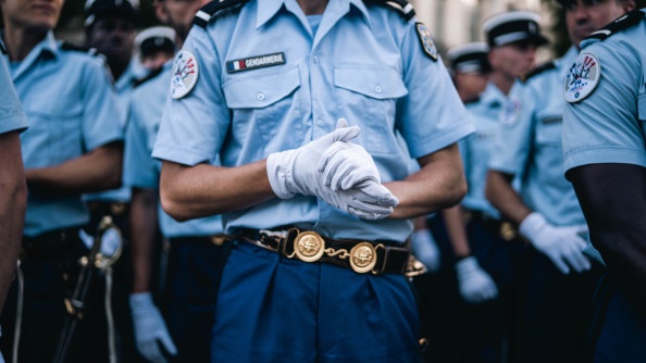 Répétitions du défilé du 14 juillet pour le 2e groupement de l'Académie militaire de la gendarmerie nationale