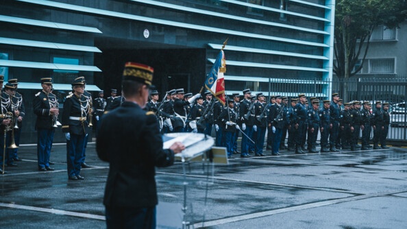 Cérémonie militaire de célébration des 60 ans de la Gendarmerie de la sécurité des armements nucléaires (GSAN) mercredi 25 septembre 2024, à la Direction générale de la gendarmerie nationale (DGGN).