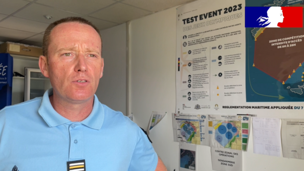Le lieutenant-colonel Aurélien Hingant au sein du poste de commandement lors du Test Event.
