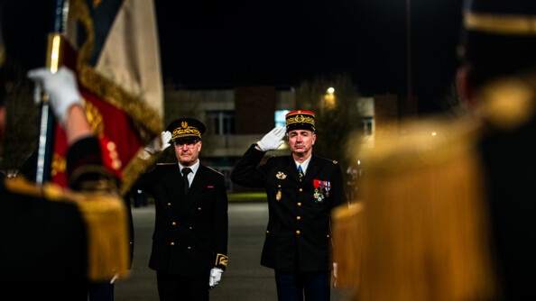Cérémonie de remise des sabres aux Officiers du rang de la promotion "Ceux de Stonne"