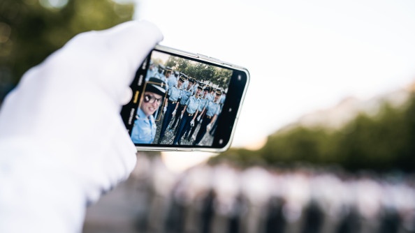 Répétitions du défilé du 14 juillet pour le 2e groupement de l'Académie militaire de la gendarmerie nationale