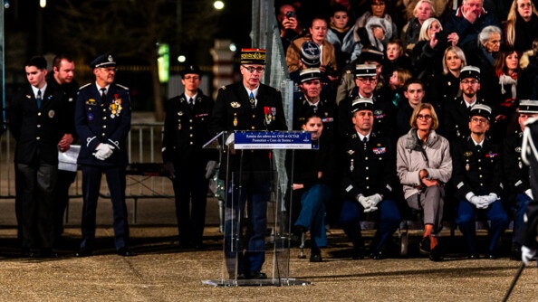 Cérémonie de remise des sabres aux Officiers du rang de la promotion "Ceux de Stonne"