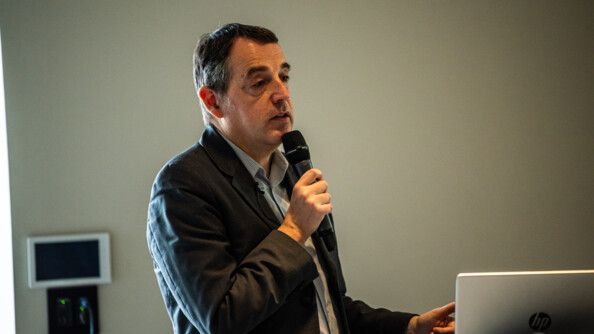 J&eacute;rome Fourquet lors de la conf&eacute;rence qui s'exprime