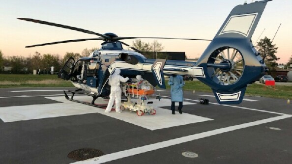 La SAG de Lyon a également participé aux transferts inter-hospitaliers avec son EC 135, entre Villefranche-sur-Saône et Lyon.