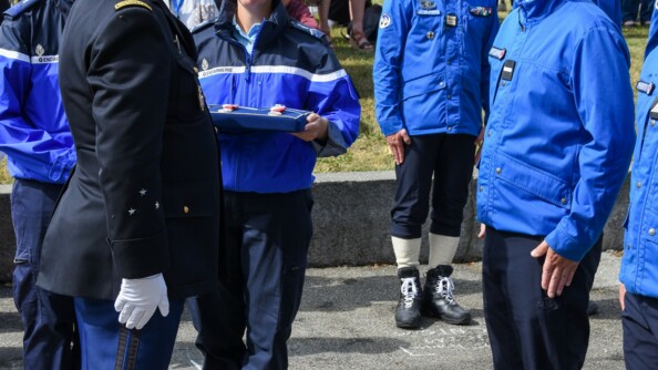 Durant cette cérémonie, plusieurs médailles ont été remises aux gendarmes de l'unité..jpg