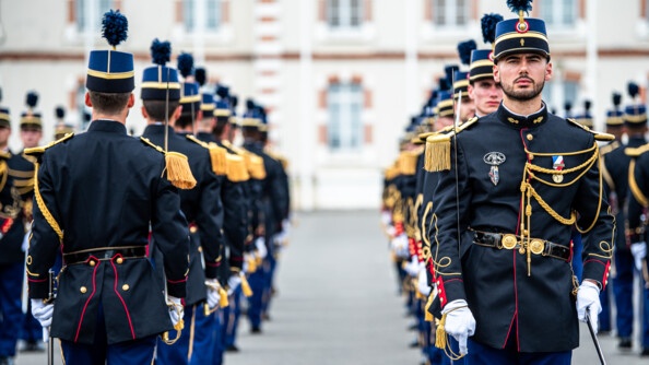 Les élèves officiers lors de la cérémonie