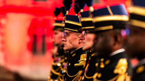 Cérémonie de remise des sabres aux Officiers du rang de la promotion "Ceux de Stonne"